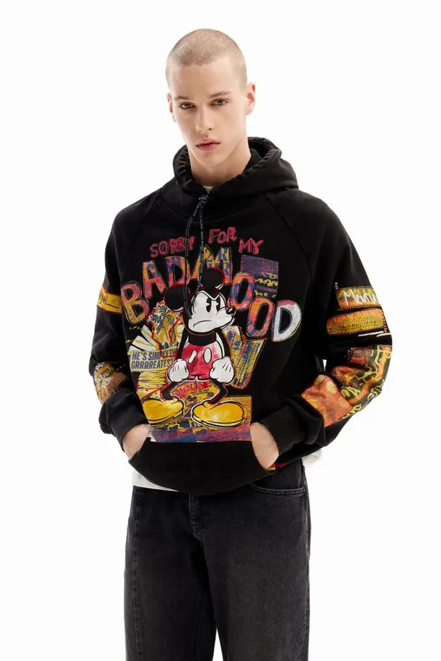 Men Jumpers And Sweatshirts Desigual Mickey Mouse Patchwork Sweatshirt