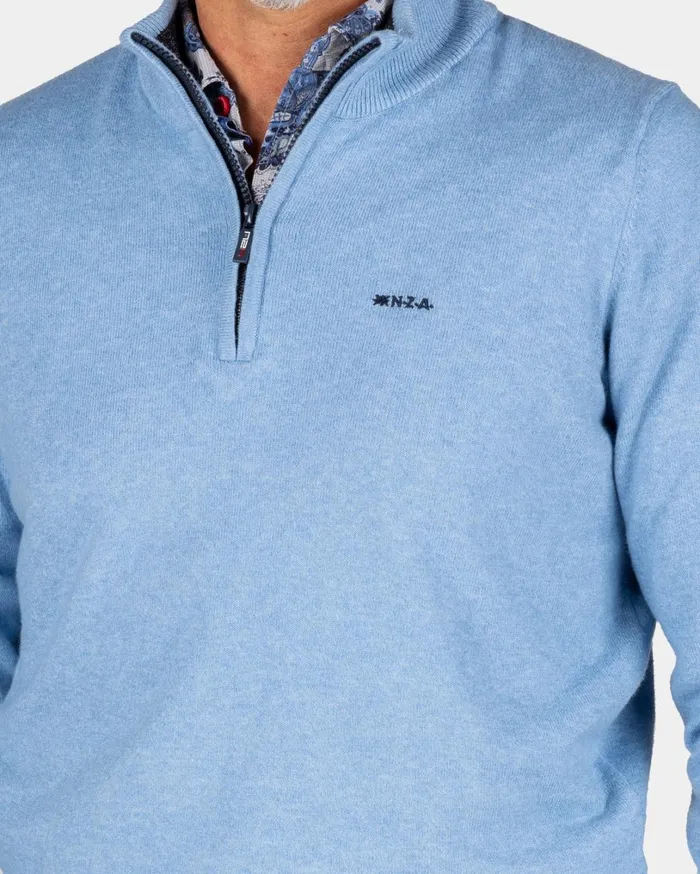 Men Knitwear NZA New Zealand Auckland Blue Pullover With Elastane 8211 Brave Blue Men Knitwear NZA New Zealand Auckland Blue Pullover With Elastane 8211 Brave Blue