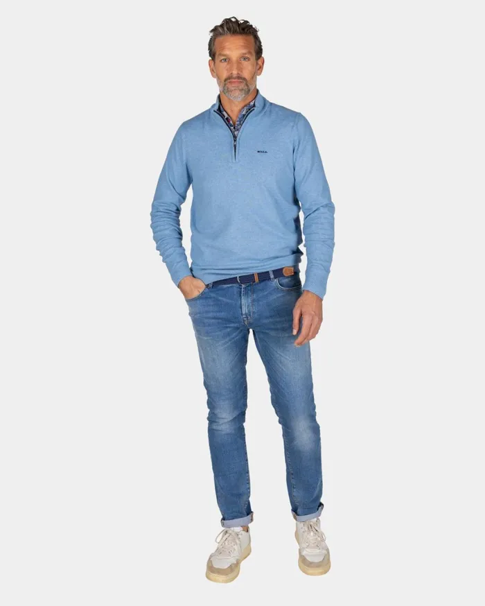 Men Knitwear NZA New Zealand Auckland Blue Pullover With Elastane 8211 Brave Blue Men Knitwear NZA New Zealand Auckland Blue Pullover With Elastane 8211 Brave Blue