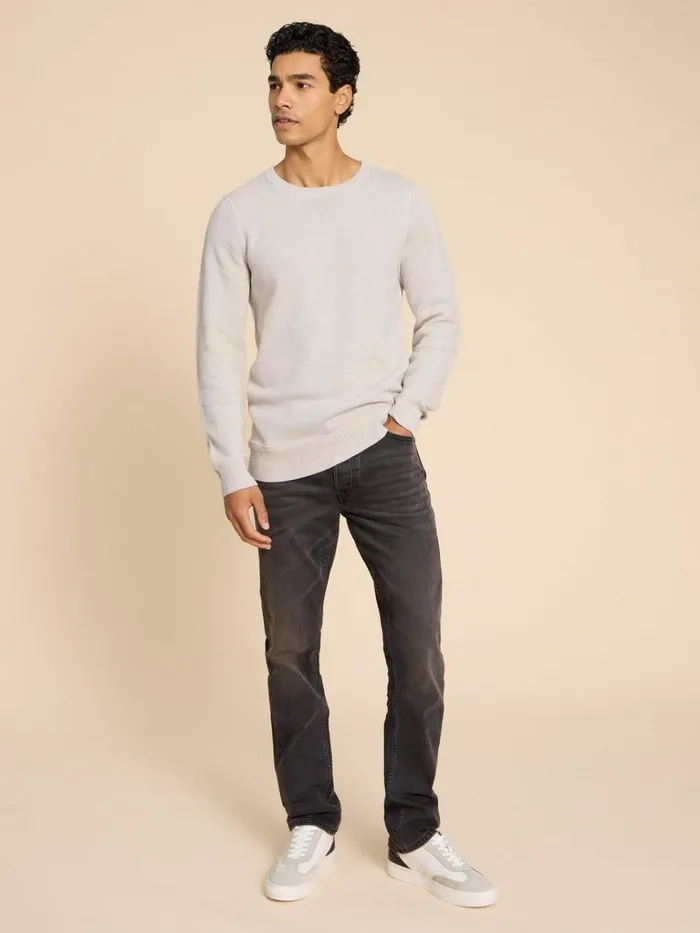 Men KNITWEAR White Stuff Attadale Crew Neck Jumper Light Grey