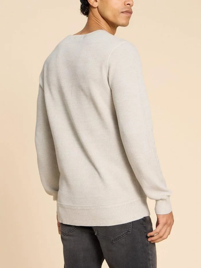 Men KNITWEAR White Stuff Attadale Crew Neck Jumper Light Grey Men KNITWEAR White Stuff Attadale Crew Neck Jumper Light Grey