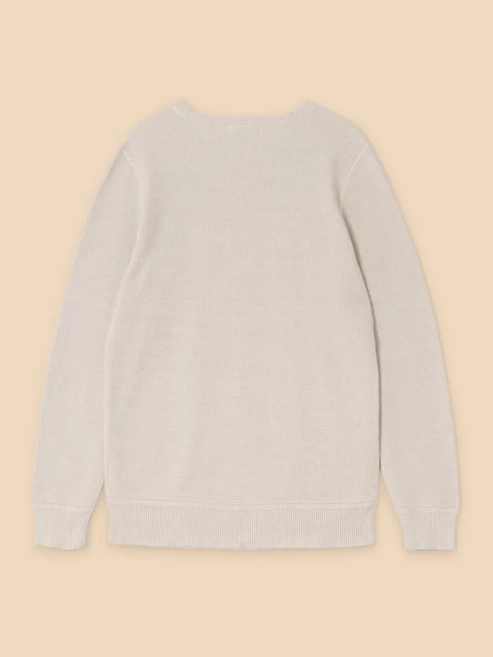 Men KNITWEAR White Stuff Attadale Crew Neck Jumper Light Grey Men KNITWEAR White Stuff Attadale Crew Neck Jumper Light Grey