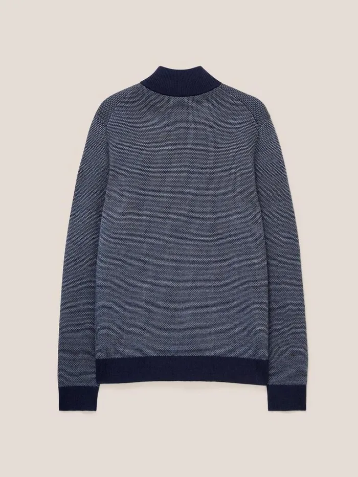 Men KNITWEAR White Stuff Newport Merino Jacquard Funnel Dark Navy Men KNITWEAR White Stuff Newport Merino Jacquard Funnel Dark Navy