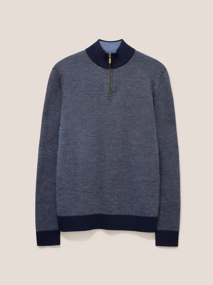 Men KNITWEAR White Stuff Newport Merino Jacquard Funnel Dark Navy Men KNITWEAR White Stuff Newport Merino Jacquard Funnel Dark Navy