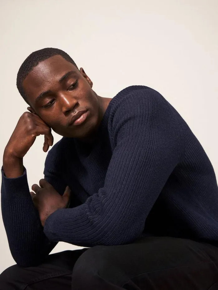 Men KNITWEAR White Stuff Pentire Crew Dark Navy