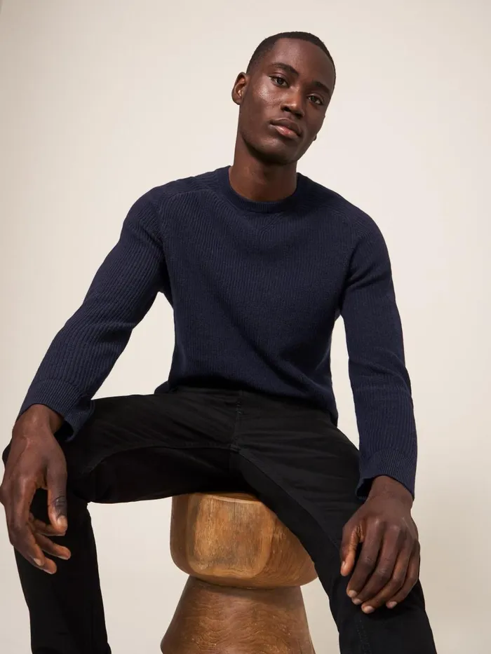 Men KNITWEAR White Stuff Pentire Crew Dark Navy