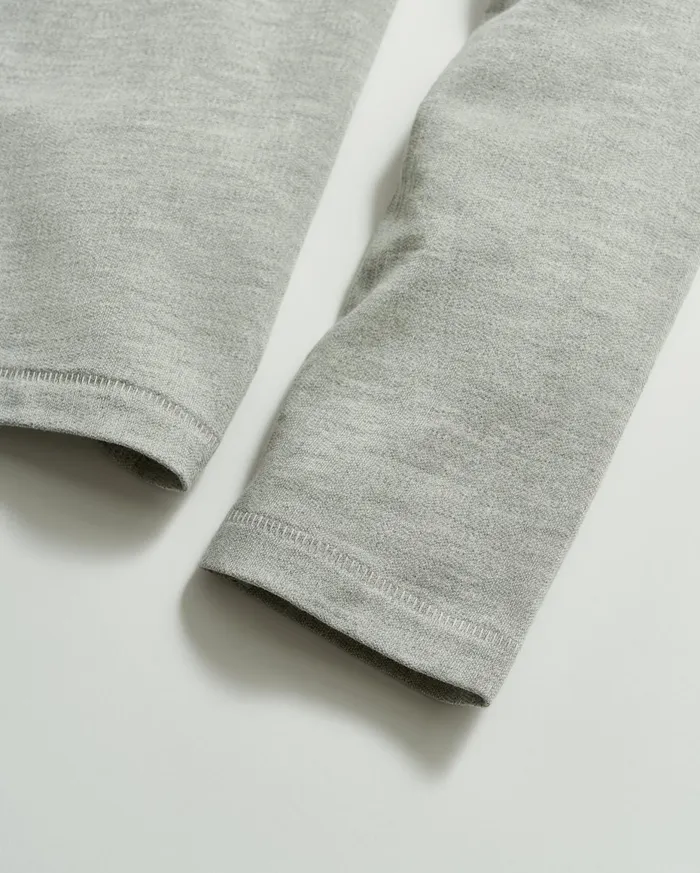 Men LS Herringbone Polo Light Grey Billy Reid Polos Tees and Henleys