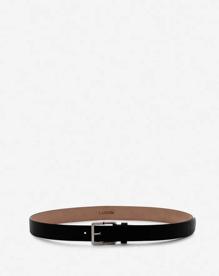 Men Lanvin Belts Haute Sequence Leather Belt Black
