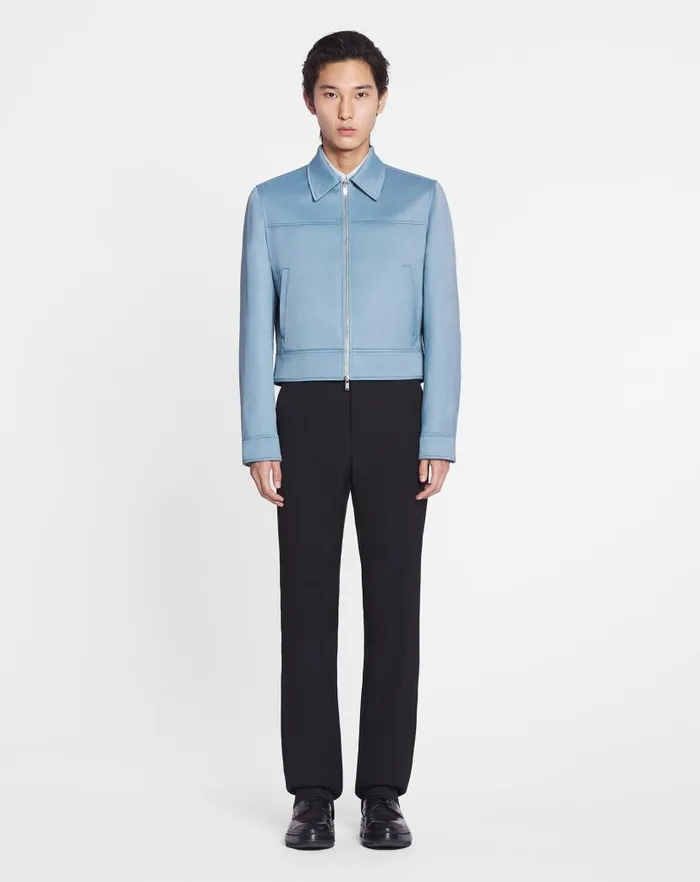 Men Lanvin Coats and Jackets Floral Embroidery Zipped Jacket Lunar