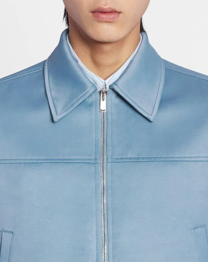 Men Lanvin Coats and Jackets Floral Embroidery Zipped Jacket Lunar