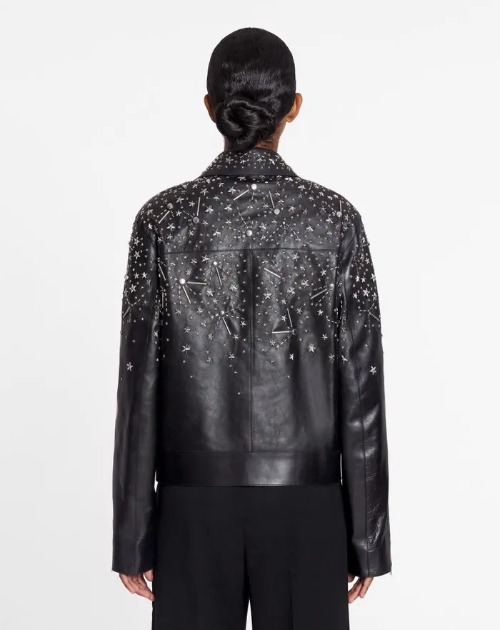 Men Lanvin Coats and Jackets Lanvin X Future Leather Studded Jacket Black