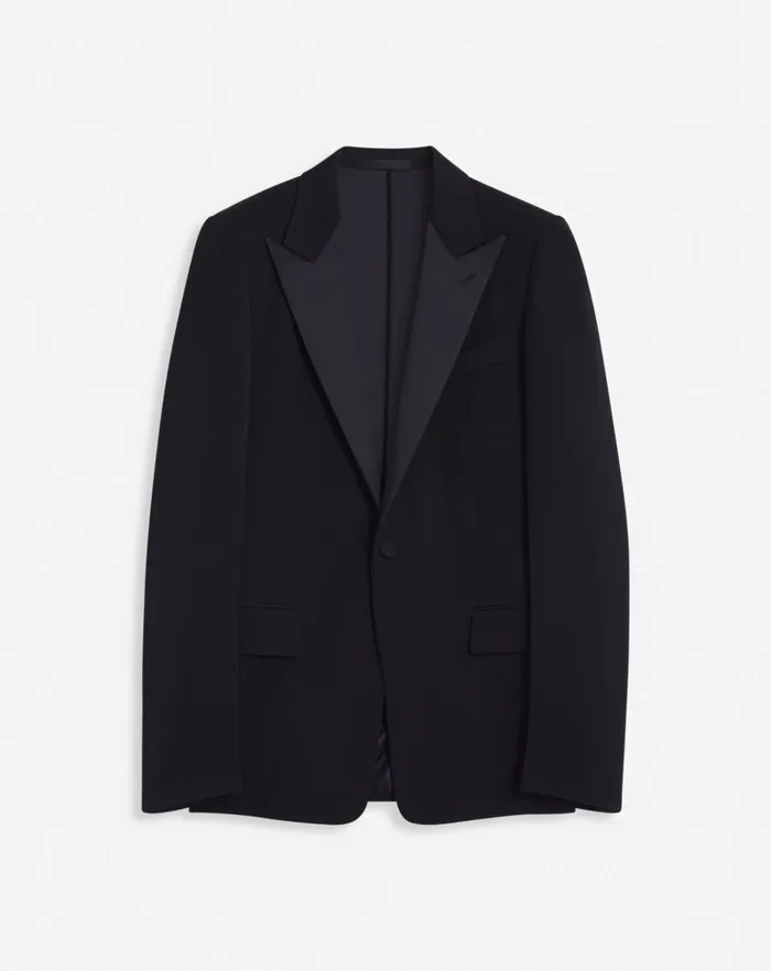 Men Lanvin Coats and Jackets Satin Collar Tuxedo Jacket Black