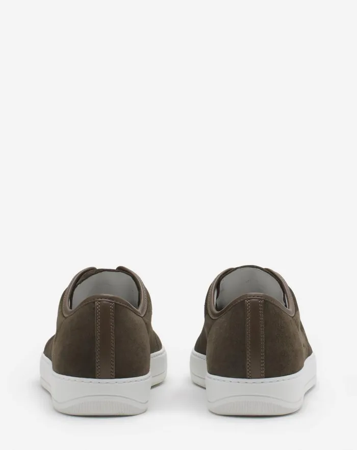 Men Lanvin DBB1 Dbb1 Leather And Suede Sneakers Khakiwhite Men Lanvin DBB1 Dbb1 Leather And Suede Sneakers Khakiwhite