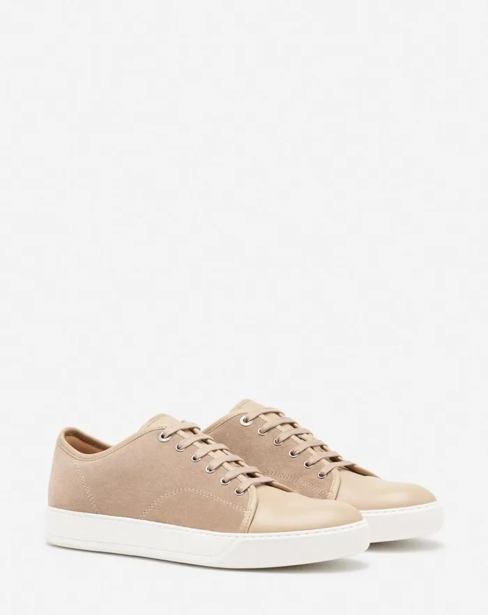 Men Lanvin DBB1 Dbb1 Leather And Suede Sneakers Taupe