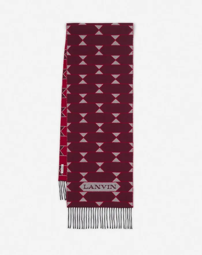 Men Lanvin Scarves Twotone Wool Scarf Light Beigered