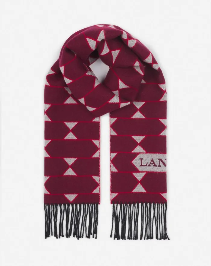 Men Lanvin Scarves Twotone Wool Scarf Light Beigered Men Lanvin Scarves Twotone Wool Scarf Light Beigered
