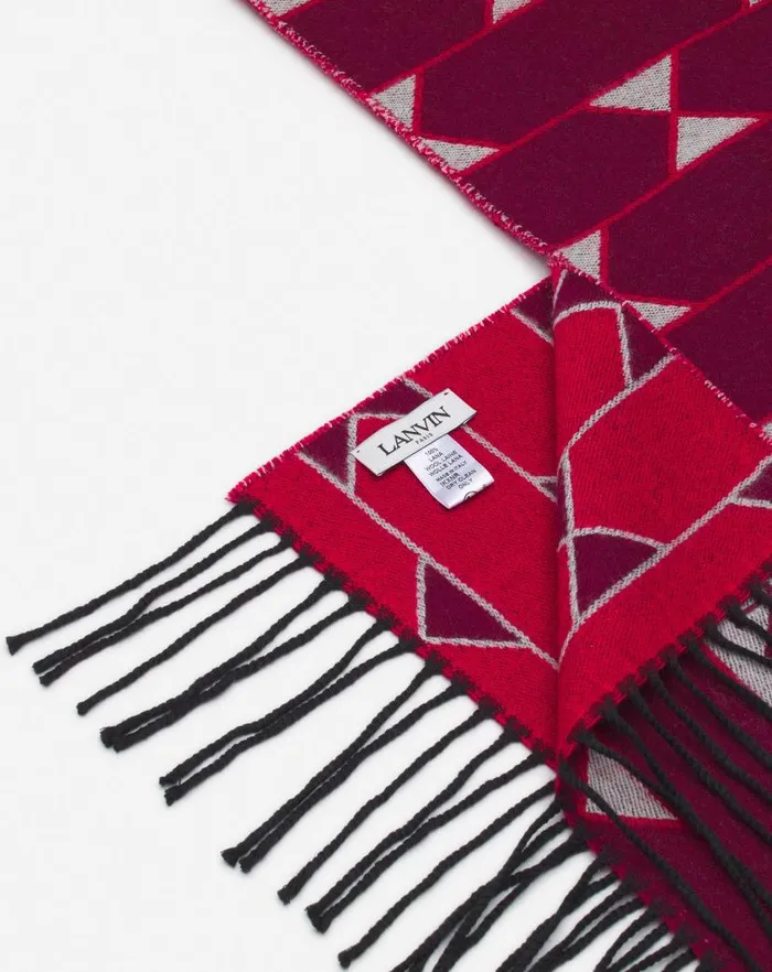 Men Lanvin Scarves Twotone Wool Scarf Light Beigered Men Lanvin Scarves Twotone Wool Scarf Light Beigered