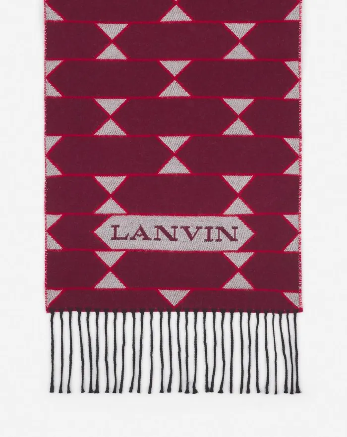 Men Lanvin Scarves Twotone Wool Scarf Light Beigered Men Lanvin Scarves Twotone Wool Scarf Light Beigered