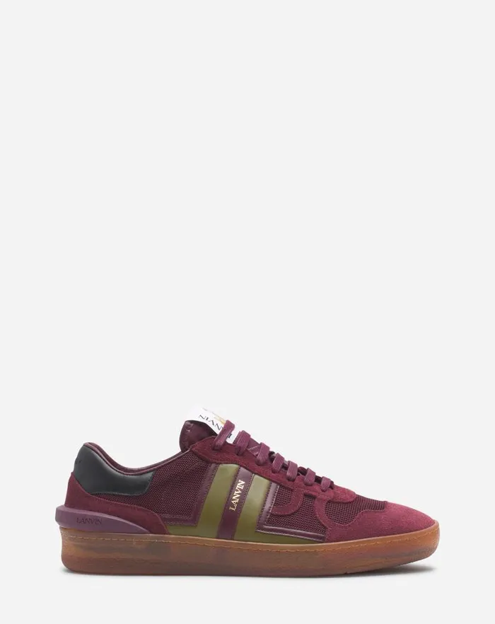 Men Lanvin Sneakers Clay Mesh Sneakers Burgundygreen