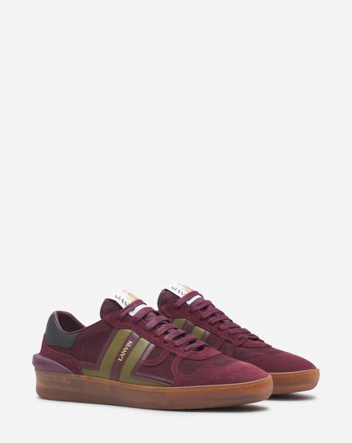 Men Lanvin Sneakers Clay Mesh Sneakers Burgundygreen