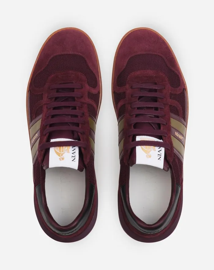 Men Lanvin Sneakers Clay Mesh Sneakers Burgundygreen