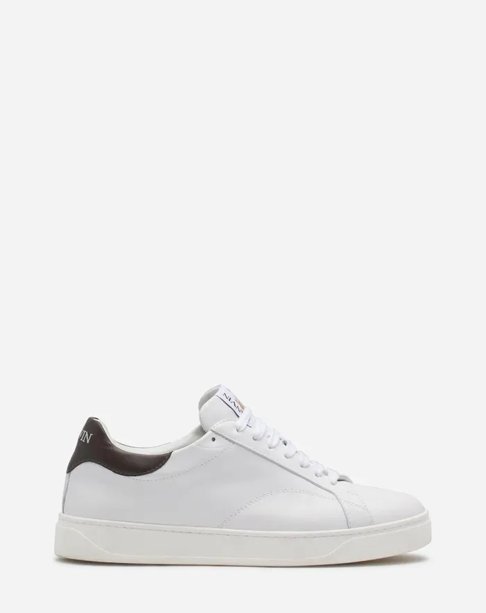 Men Lanvin Sneakers Ddb0 Leather Sneakers Whitebrown
