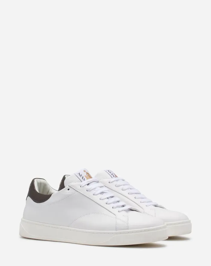 Men Lanvin Sneakers Ddb0 Leather Sneakers Whitebrown Men Lanvin Sneakers Ddb0 Leather Sneakers Whitebrown