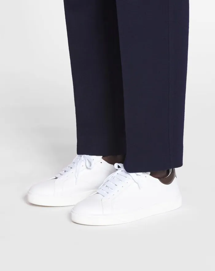 Men Lanvin Sneakers Ddb0 Leather Sneakers Whitebrown Men Lanvin Sneakers Ddb0 Leather Sneakers Whitebrown