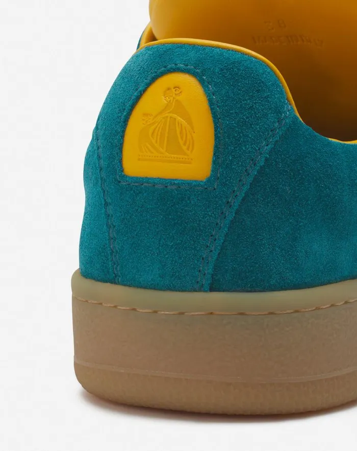 Men Lanvin Sneakers Lanvin X Future Hyper Curb Sneakers In Leather And Suede For Men Blueyellow