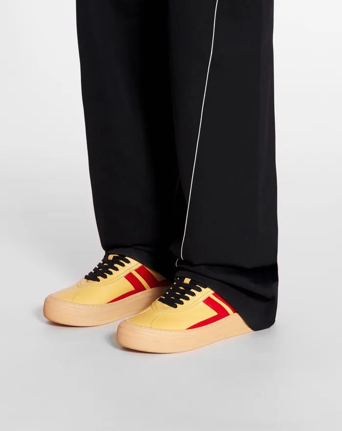 Men Lanvin Sneakers Leather Cash Sneakers Lanvin X Future For Men Bright Yellowred Men Lanvin Sneakers Leather Cash Sneakers Lanvin X Future For Men Bright Yellowred