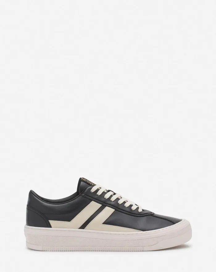 Men Lanvin Sneakers Leather Cash Sneakers Lanvin X Future For Men Dark Greybeige