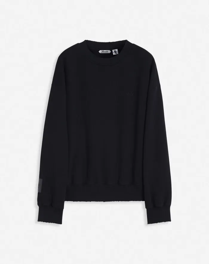 Men Lanvin Socks Lanvin X Future Unisex Loosefit Printed Sweatshirt Black