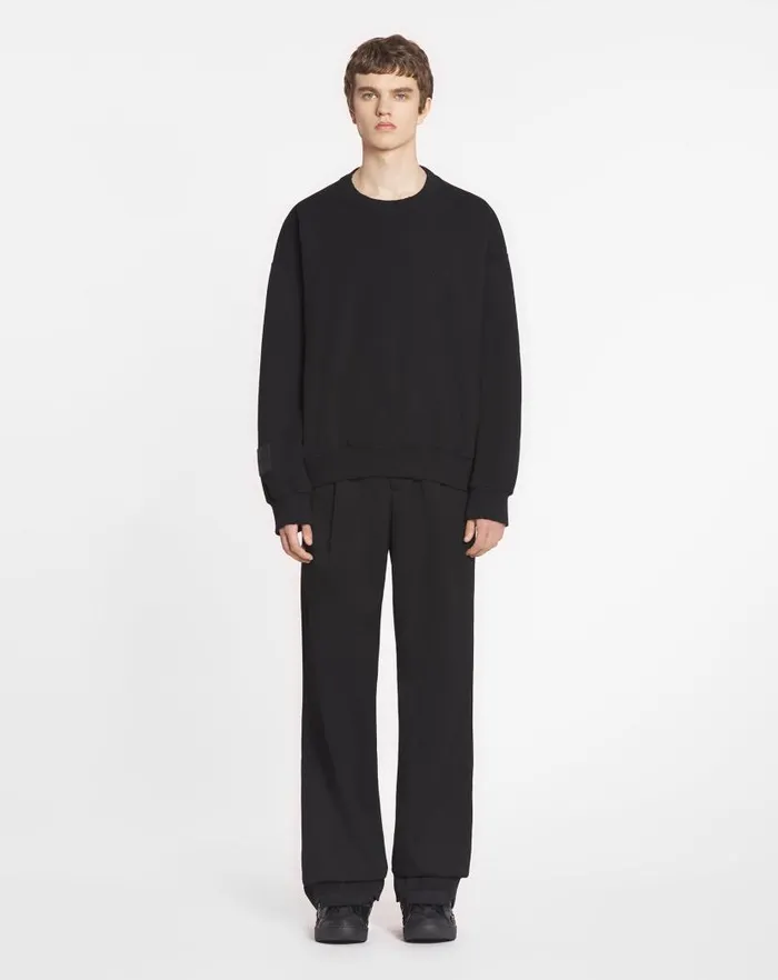 Men Lanvin Socks Lanvin X Future Unisex Loosefit Printed Sweatshirt Black