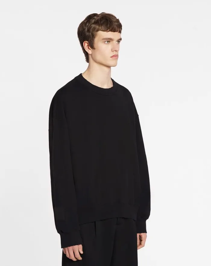 Men Lanvin Socks Lanvin X Future Unisex Loosefit Printed Sweatshirt Black