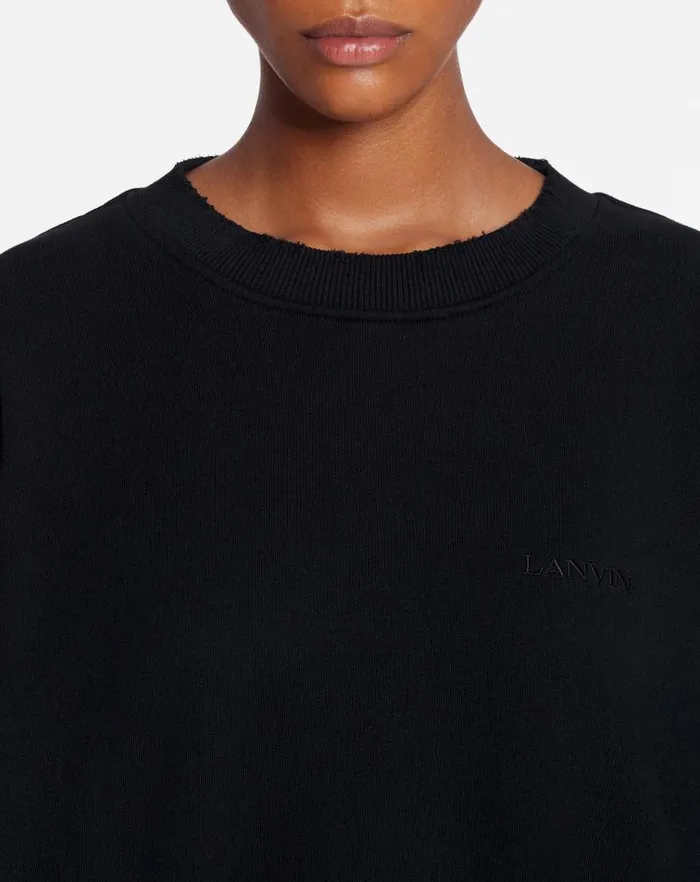 Men Lanvin Socks Lanvin X Future Unisex Loosefit Printed Sweatshirt Black