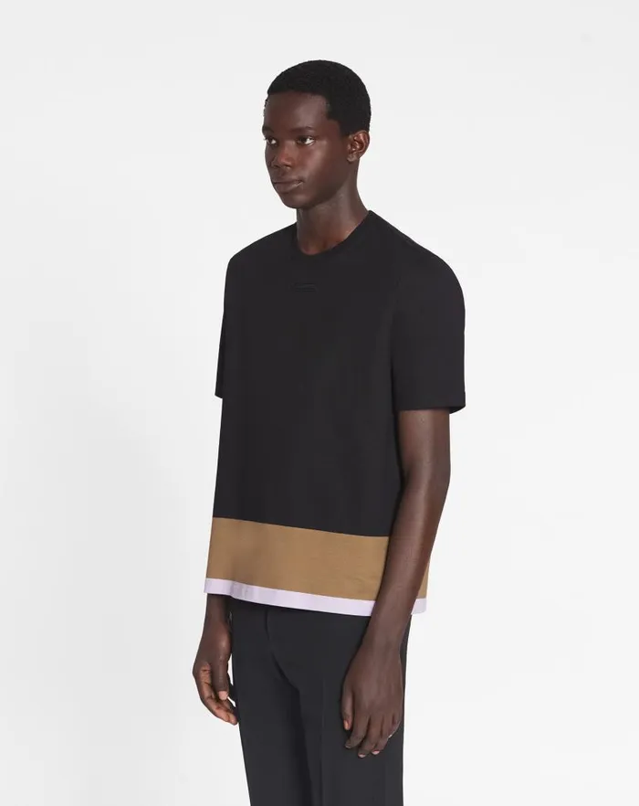 Men Lanvin Tshirts and Polos Classic Striped Tshirt Black Men Lanvin Tshirts and Polos Classic Striped Tshirt Black