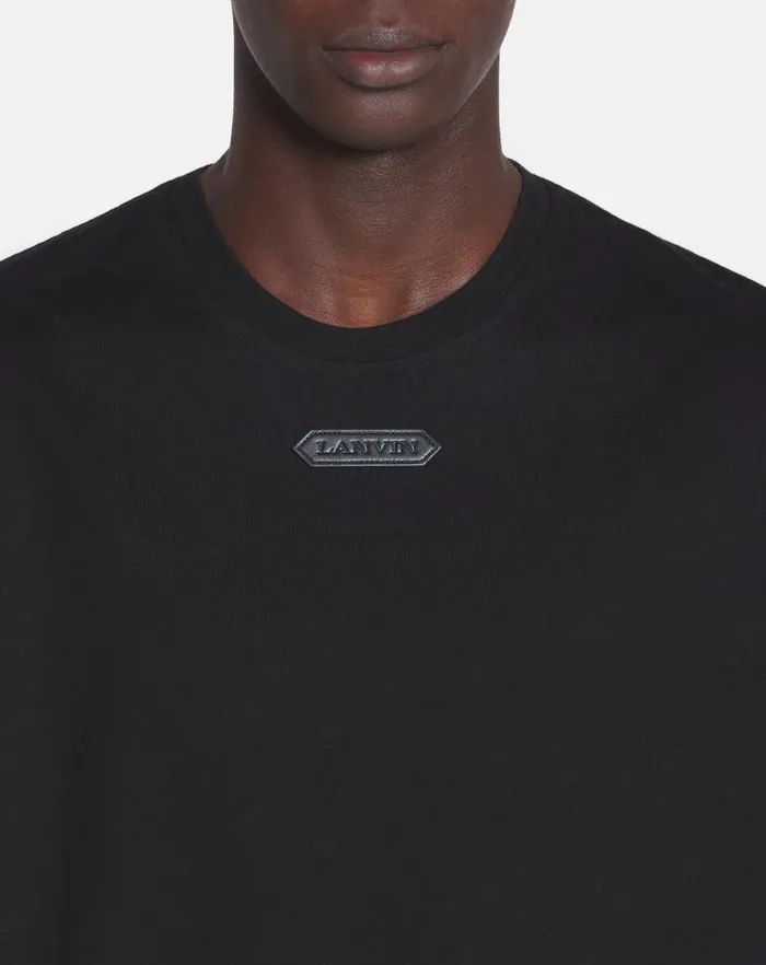 Men Lanvin Tshirts and Polos Classic Striped Tshirt Black Men Lanvin Tshirts and Polos Classic Striped Tshirt Black