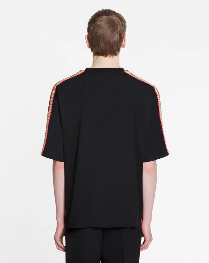 Men Lanvin Tshirts and Polos Oversized Embroidered Lanvin Side Curb Tshirt Black Men Lanvin Tshirts and Polos Oversized Embroidered Lanvin Side Curb Tshirt Black