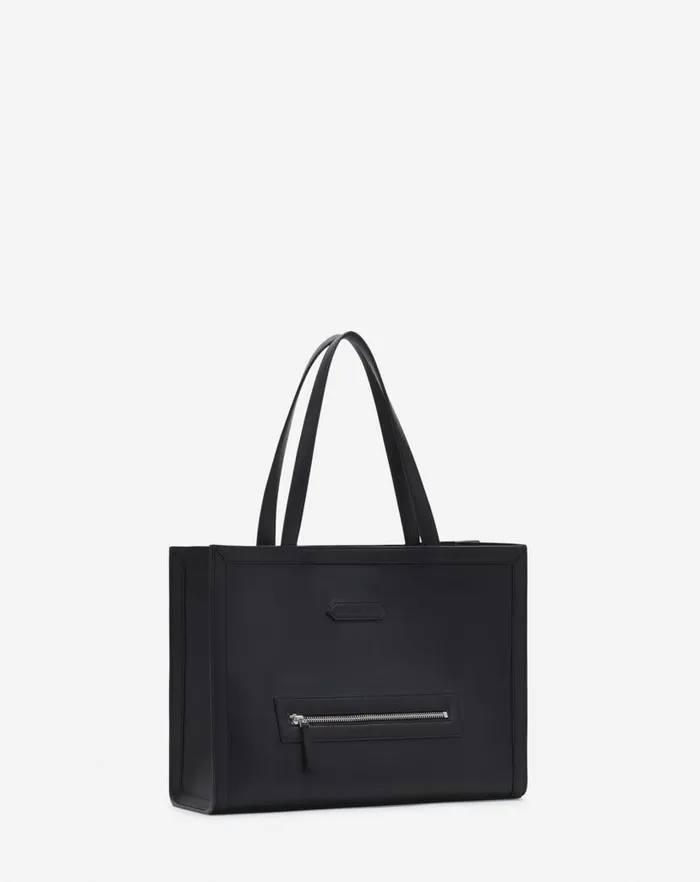 Men Lanvin Tote Bags Tenor Leather Tote Bag Black Men Lanvin Tote Bags Tenor Leather Tote Bag Black