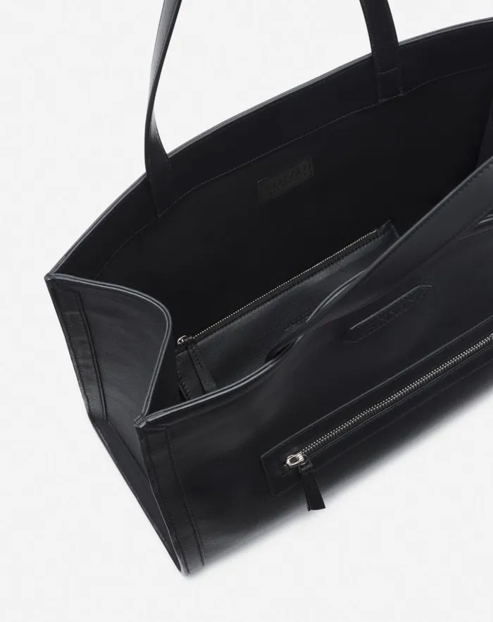 Men Lanvin Tote Bags Tenor Leather Tote Bag Black Men Lanvin Tote Bags Tenor Leather Tote Bag Black