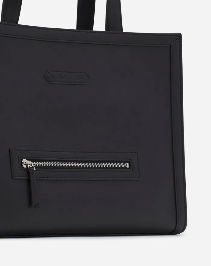 Men Lanvin Tote Bags Tenor Leather Tote Bag Black Men Lanvin Tote Bags Tenor Leather Tote Bag Black