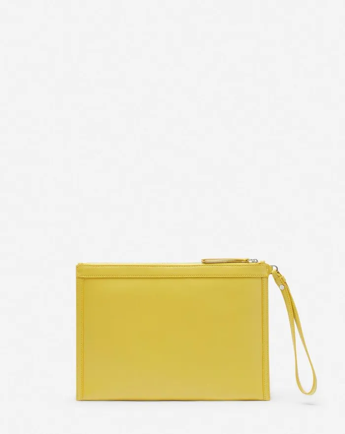 Men Lanvin Wallets and Small Leather Goods Lanvin X Future Leather Clutch With Eagle Print Cornbright Orange