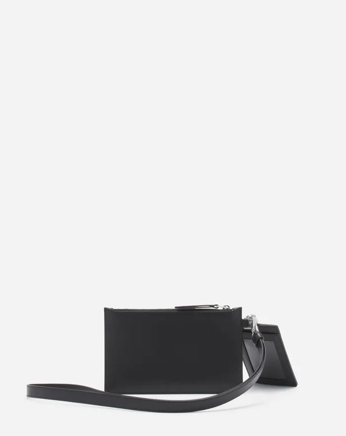 Men Lanvin Wallets and Small Leather Goods Lanvin X Future Leather Double Clutch With Pins Blackmulticolour