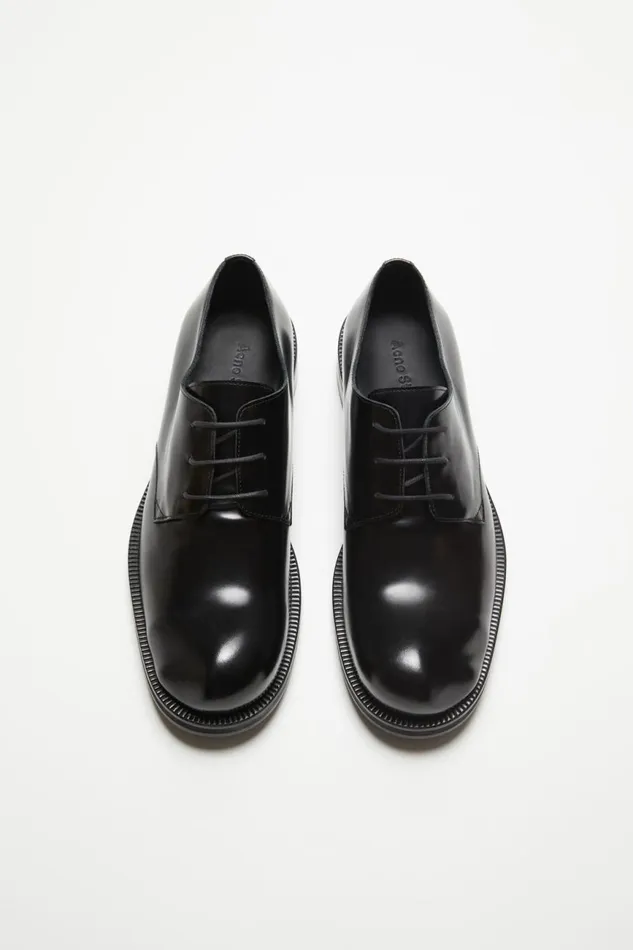 Men Leather Derby Shoes Blackblack Acne Studios Shoes