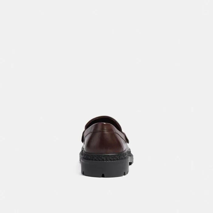 Men Loafer With Signature Jacquard And Signature Coin Maple Coach Loafers and Drivers Men Loafer With Signature Jacquard And Signature Coin Maple Coach Loafers and Drivers