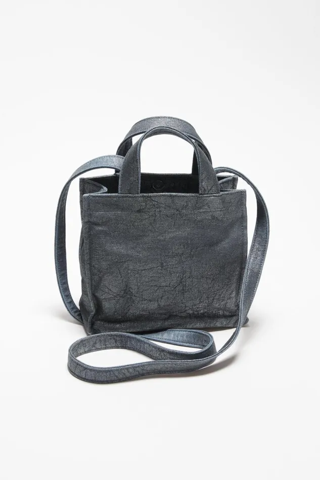 Men Logo Mini Shoulder Tote Bag Silverblue Acne Studios Bags