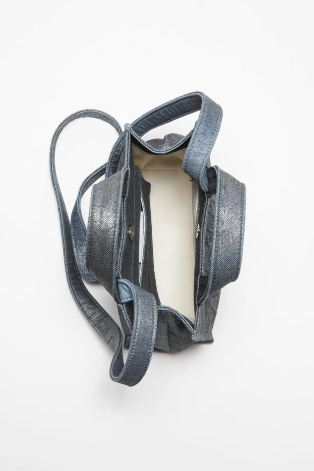 Men Logo Mini Shoulder Tote Bag Silverblue Acne Studios Bags