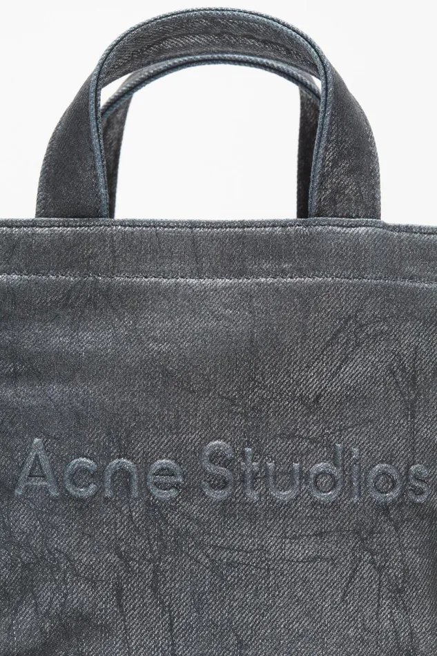 Men Logo Mini Shoulder Tote Bag Silverblue Acne Studios Bags