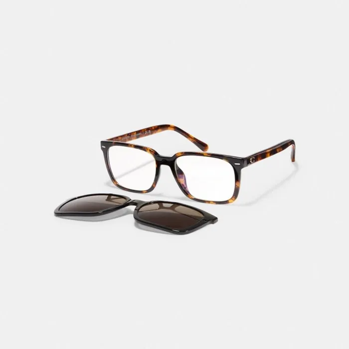 Men Magnetic Clip On Square Sunglasses Dark Tortoiseblack Coach Sunglasses