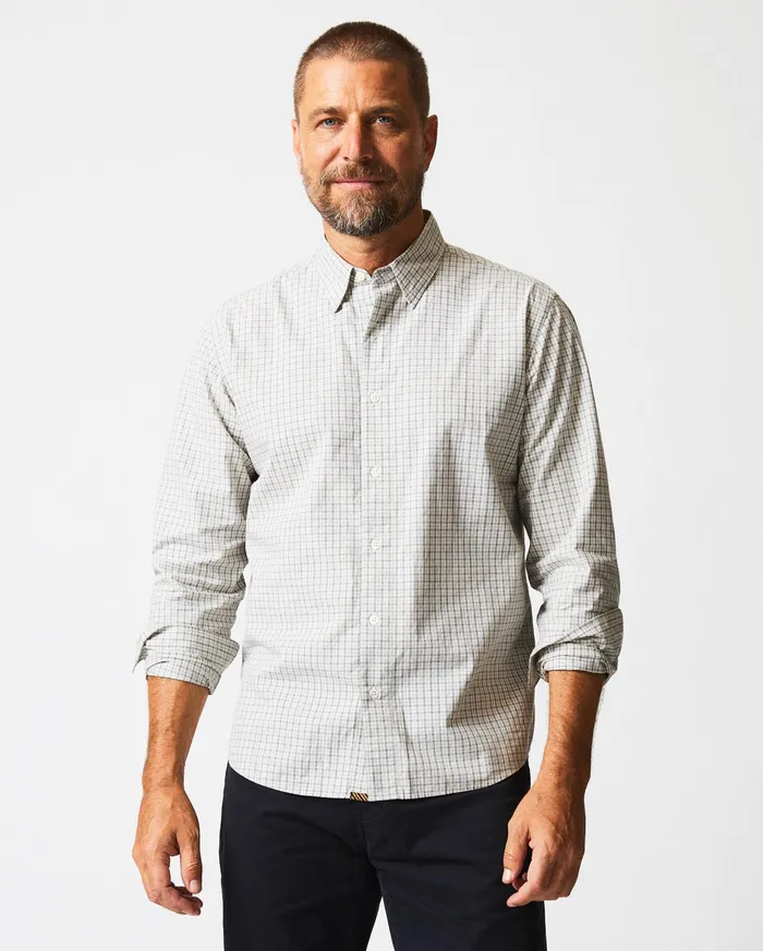 Men Melange Check Tuscumbia Shirt Light Grayyellow Billy Reid Shirting